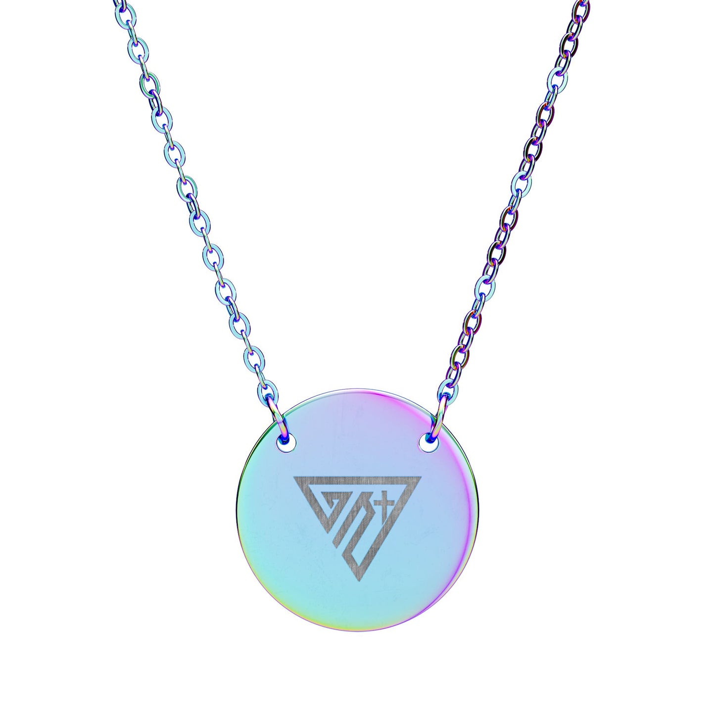 Triangle Emblem Circle Necklace