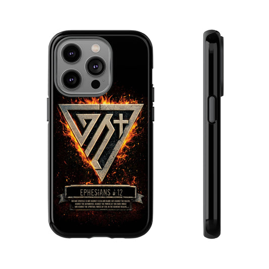 Christian Phone Case I Genesis Collection I Spiritual Warfare Flame Emblem