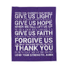 Genesis Prayer Velveteen Purple Blanket | Genesis Collection