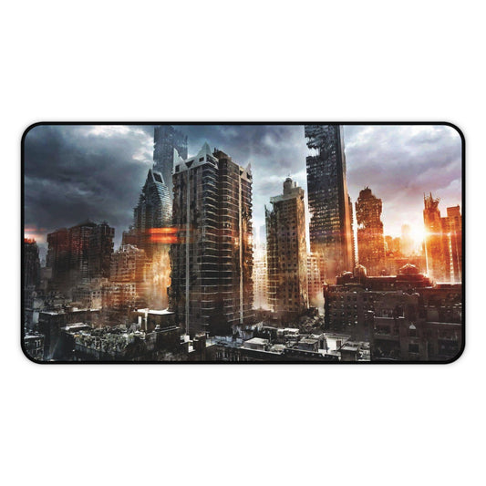 Post-Apocalyptic Cityscape Desk Mat | A Ghost Nation Sunset