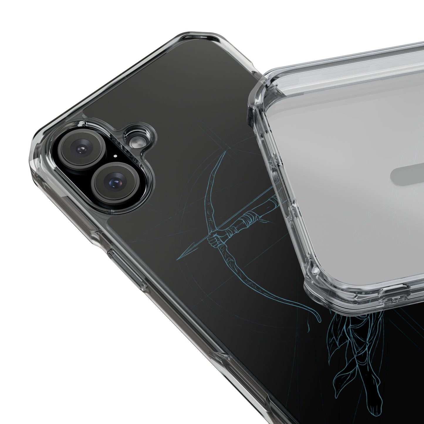 Clear Magnetic Phone Case I Ethereal Archer Line Art (Impact-Resistant)