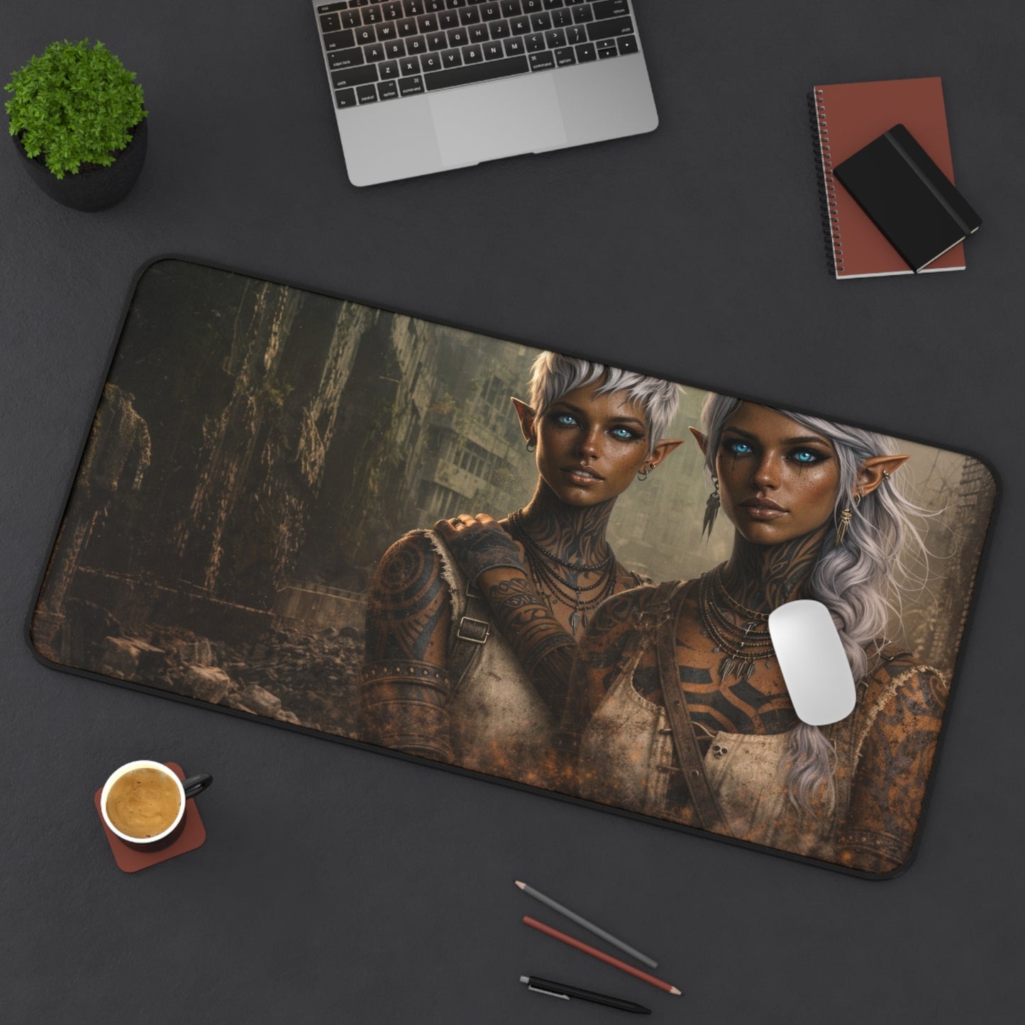 Fantasy Desk Mat I Genesis Collection I Arcane Sisters Mora & Nadaya