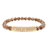 Natural Stone Stretch Bar Bracelet (Engraving), PSALM 18:2