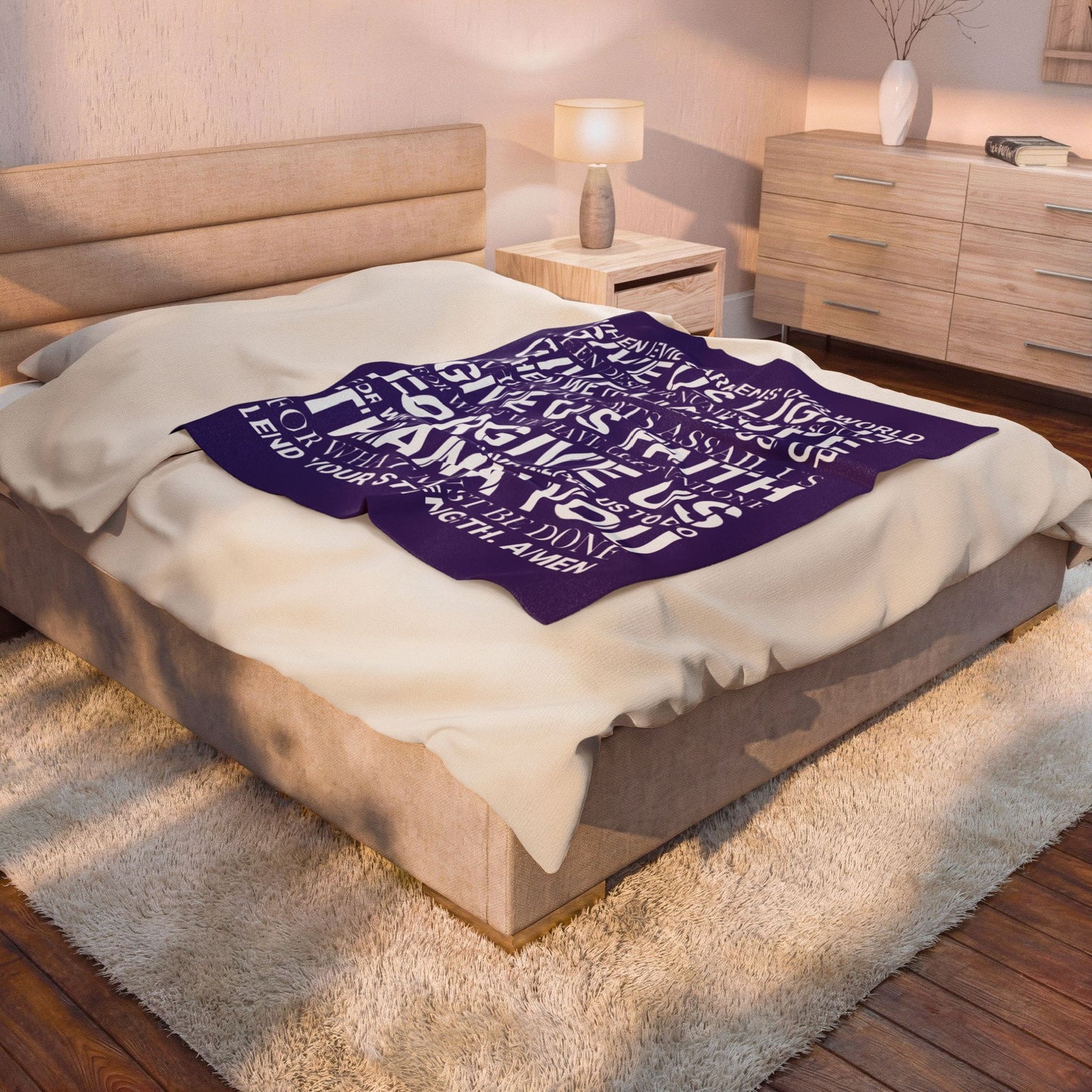 Genesis Prayer Velveteen Plush Blanket