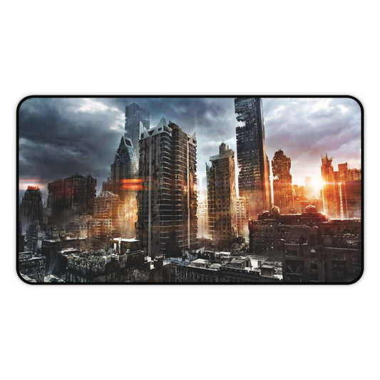 Post-Apocalyptic Cityscape Desk Mat | A Ghost Nation Sunset