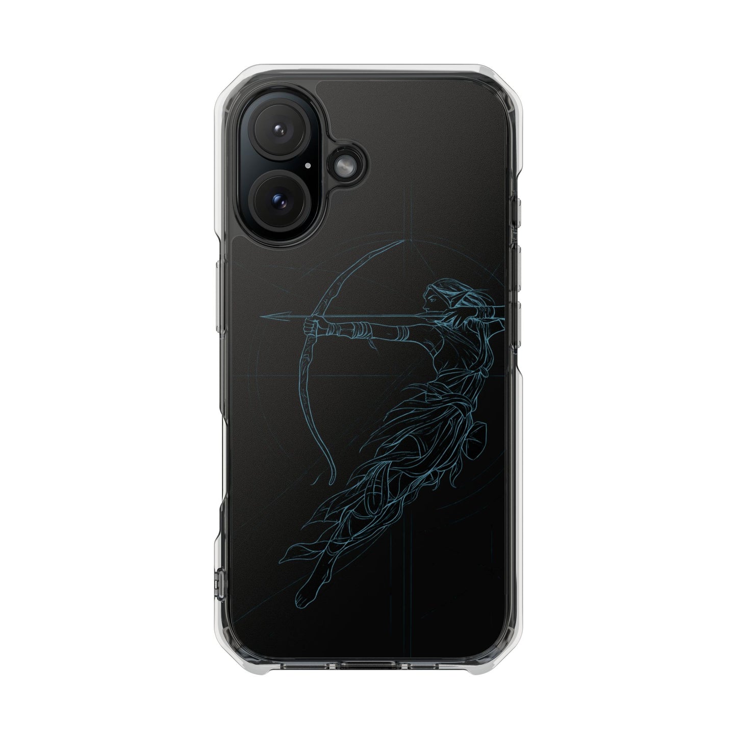 Clear Magnetic Phone Case I Ethereal Archer Line Art (Impact-Resistant)