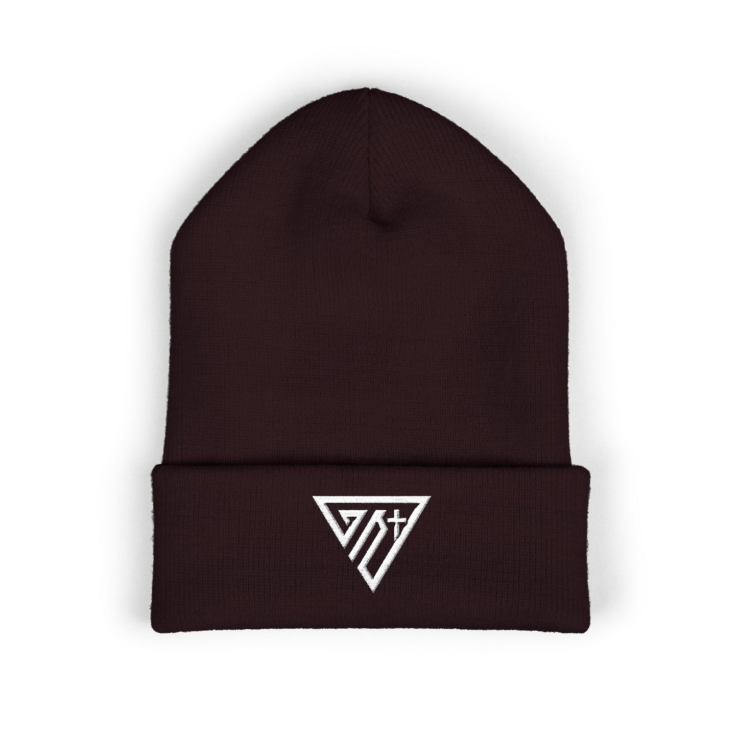 Triangle Emblem Cuffed Beanie