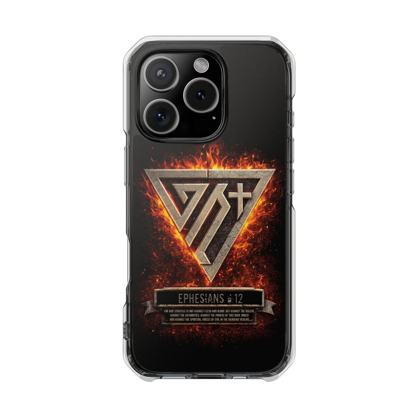 Clear Magnetic Phone Case I Ephesians 6:12