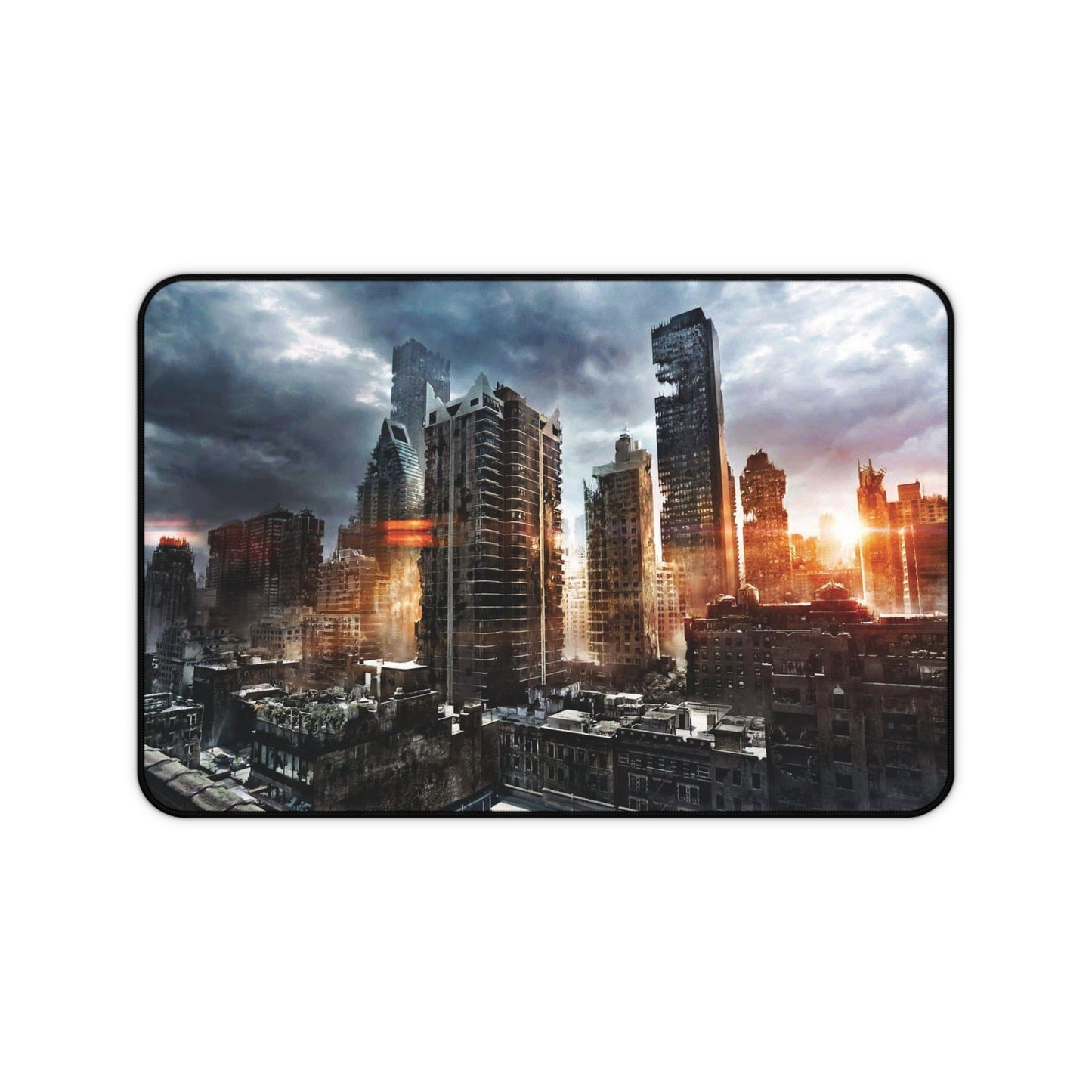 Post-Apocalyptic Cityscape Desk Mat | A Ghost Nation Sunset