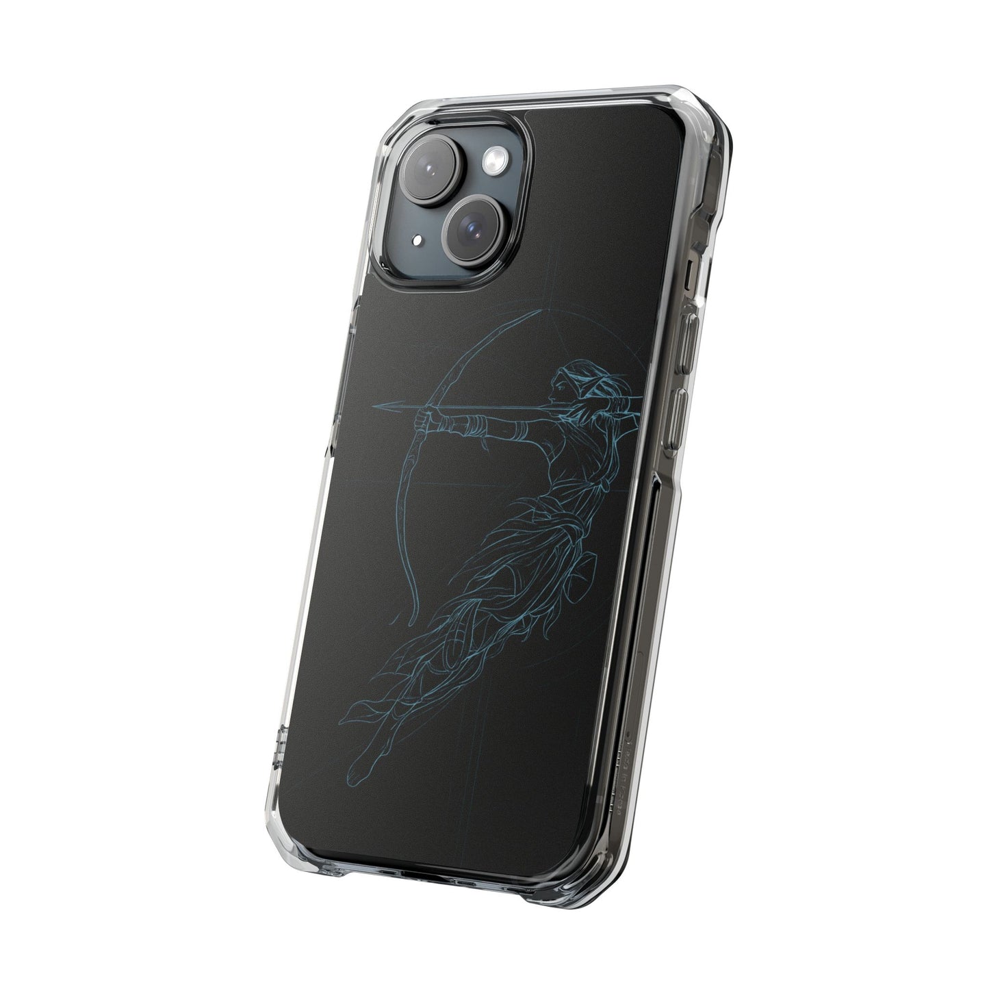 Clear Magnetic Phone Case I Ethereal Archer Line Art (Impact-Resistant)