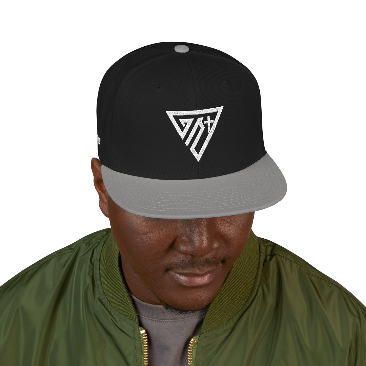 Embroidered Emblem Snapback Hat