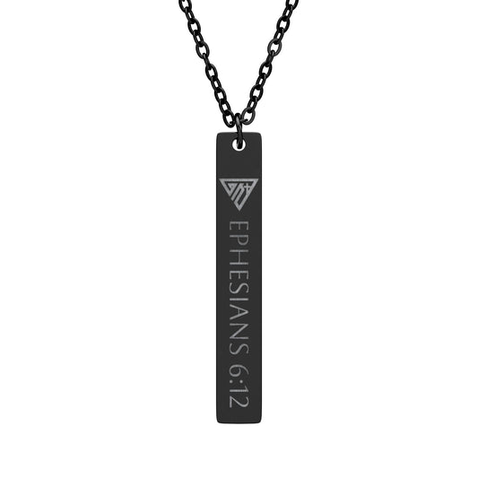 Engraved Vertical Bar Necklace I Ghost Collection
