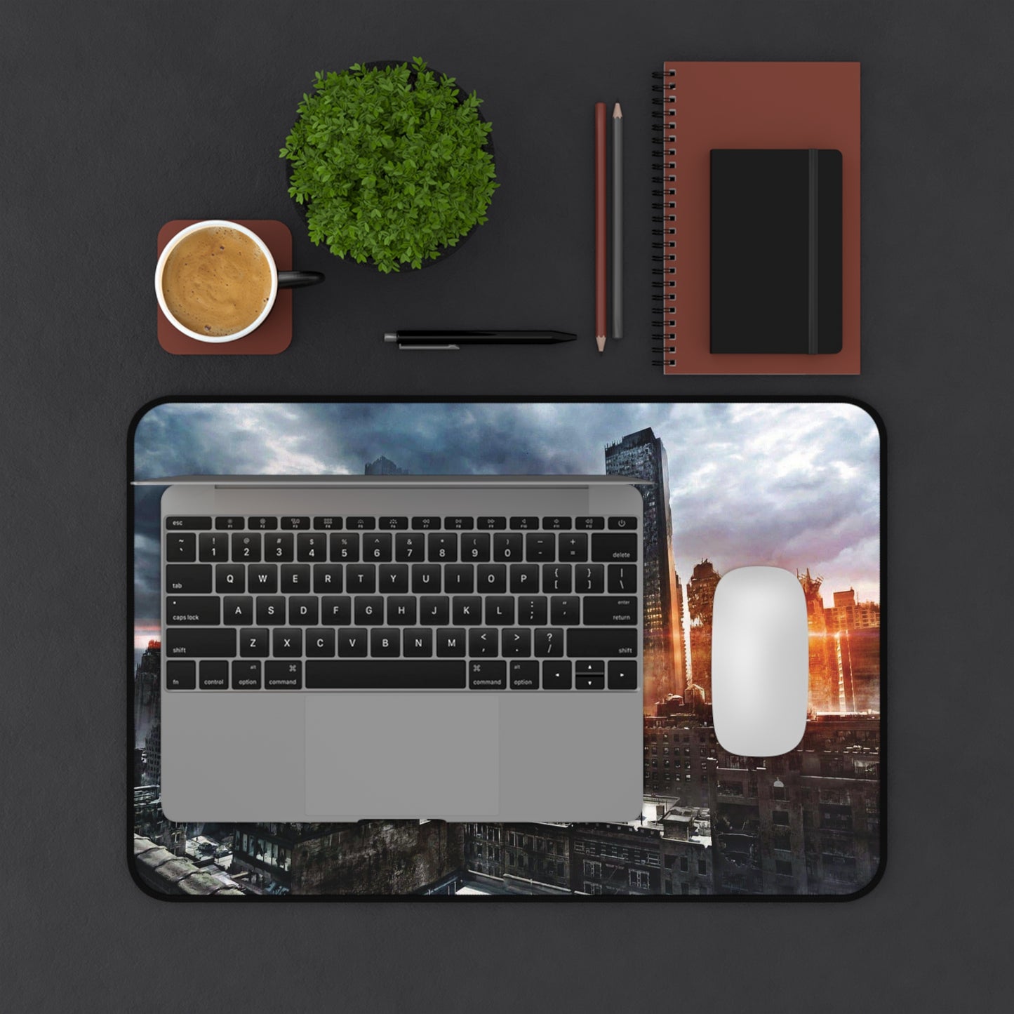 Post-Apocalyptic Cityscape Desk Mat | A Ghost Nation Sunset