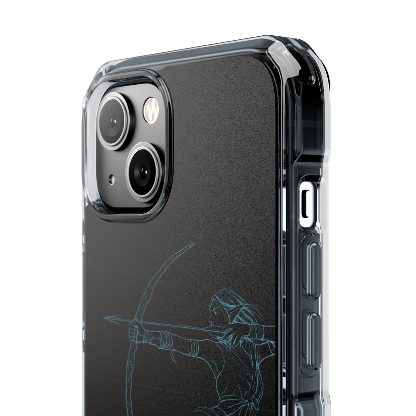 Clear Magnetic Phone Case I Ethereal Archer Line Art (Impact-Resistant)
