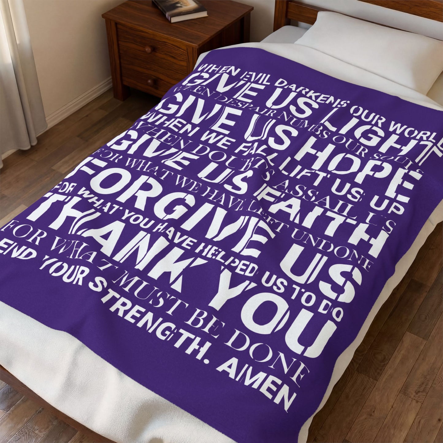 Genesis Prayer Velveteen Plush Blanket