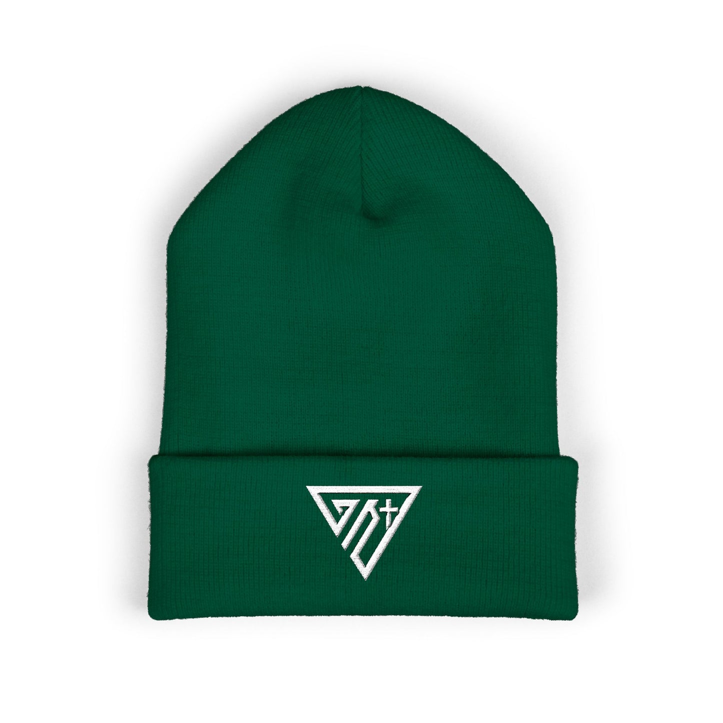 Triangle Emblem Cuffed Beanie