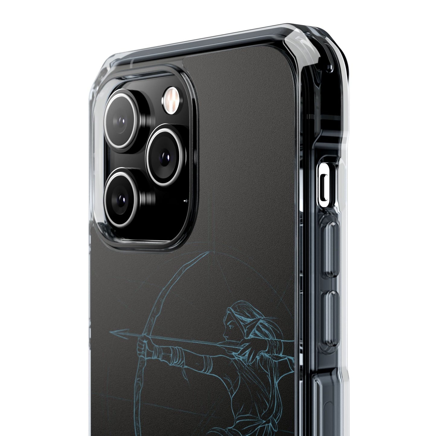 Clear Magnetic Phone Case I Ethereal Archer Line Art (Impact-Resistant)