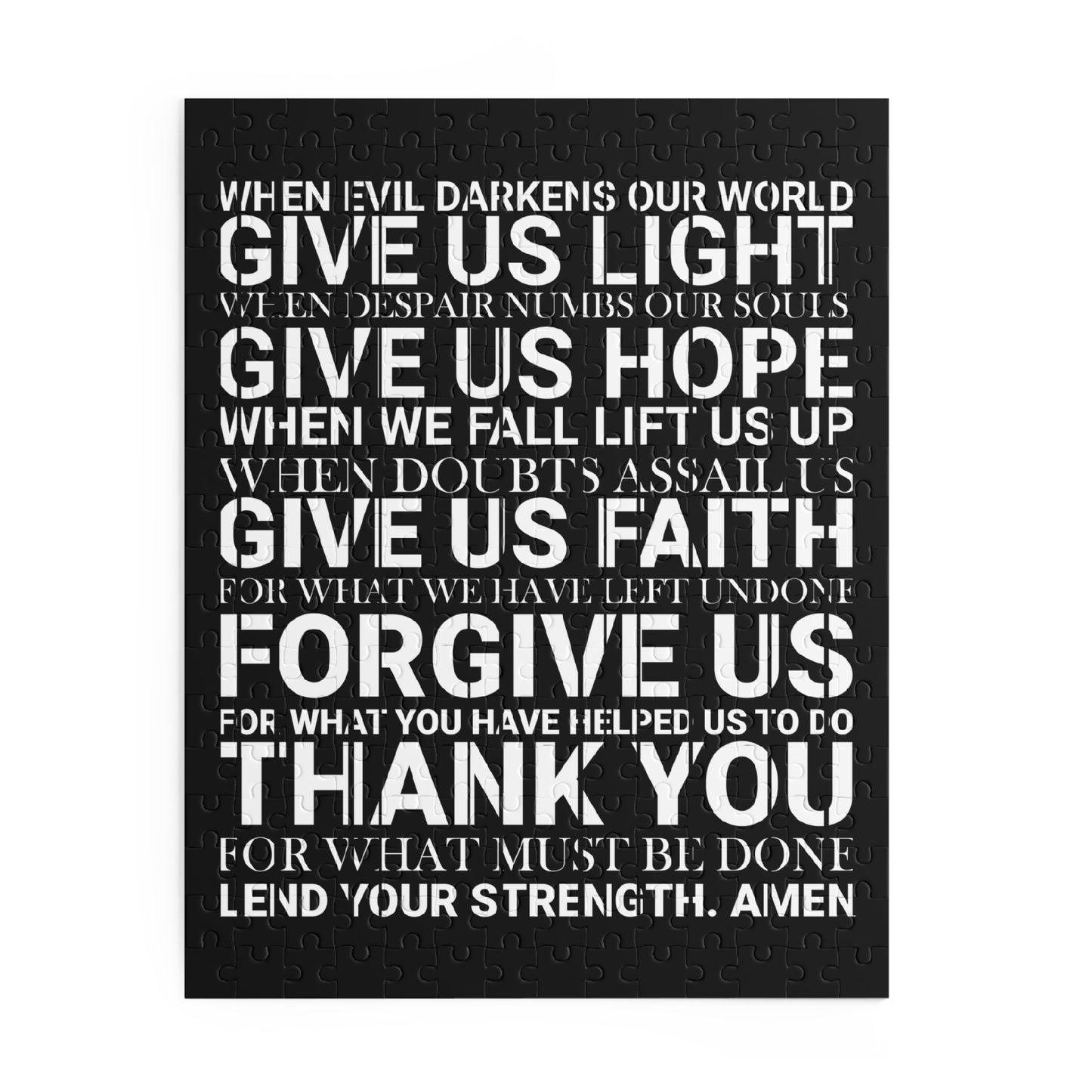 Christian Prayer Jigsaw Puzzle I Genesis Collection I Faith Typography Art