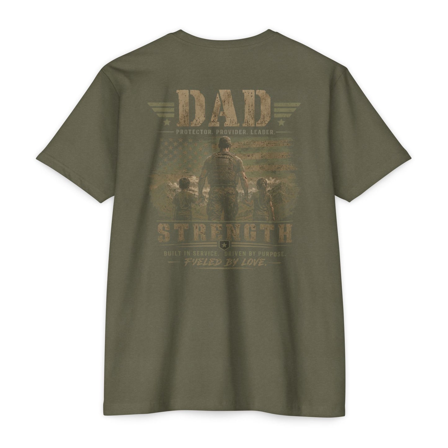 Dad Strength Military Tribute T-Shirt