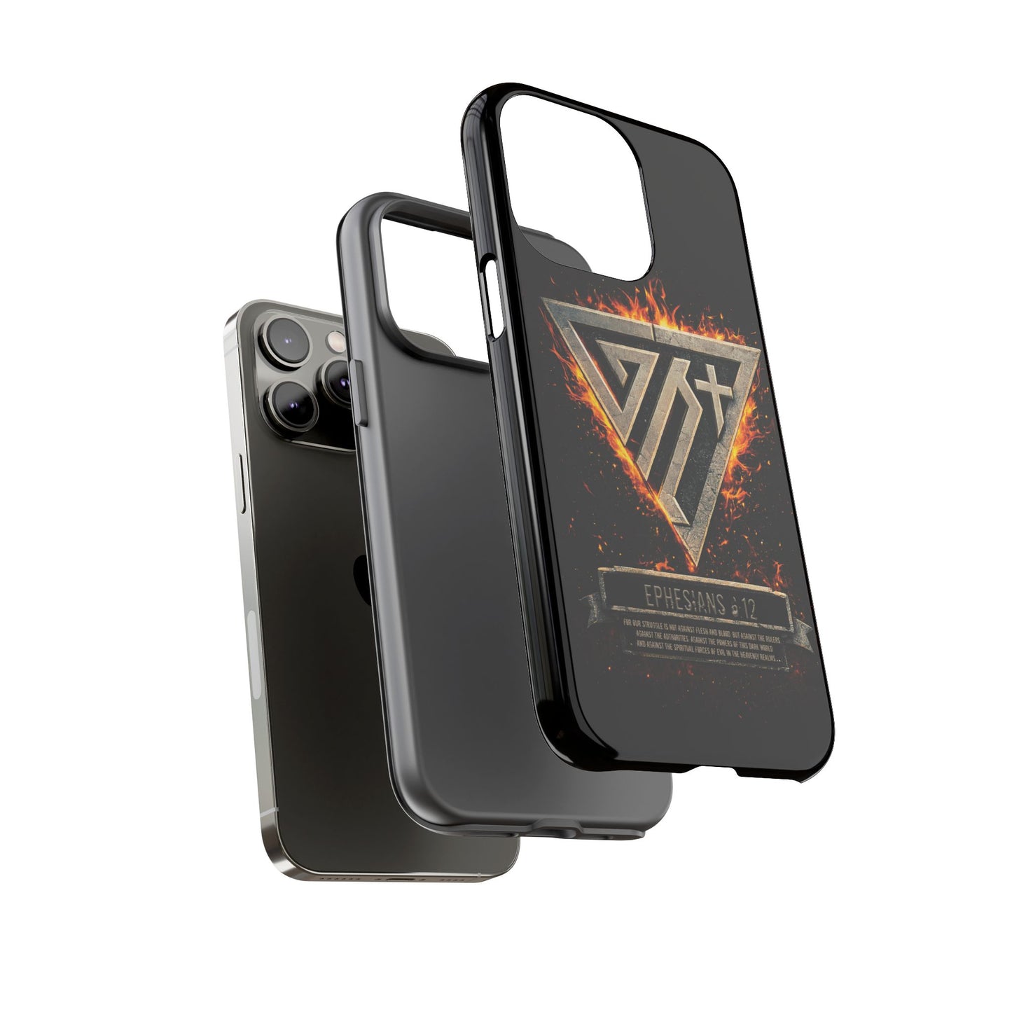 Christian Phone Case I Genesis Collection I Spiritual Warfare Flame Emblem