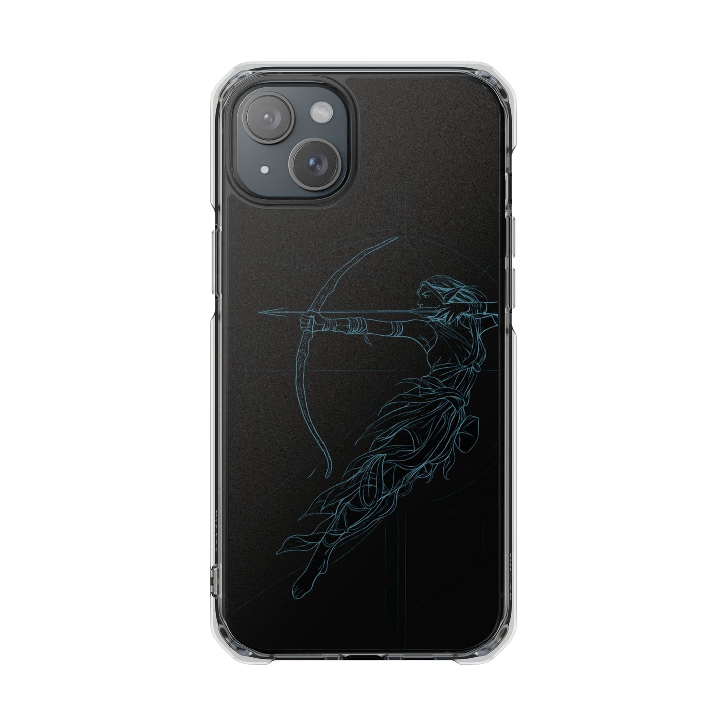 Clear Magnetic Phone Case I Ethereal Archer Line Art (Impact-Resistant)