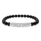 Natural Stone Stretch Bar Bracelet (Engraving), PSALM 18:2