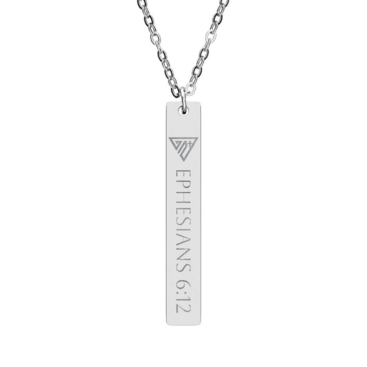 Engraved Vertical Bar Necklace I Ghost Collection