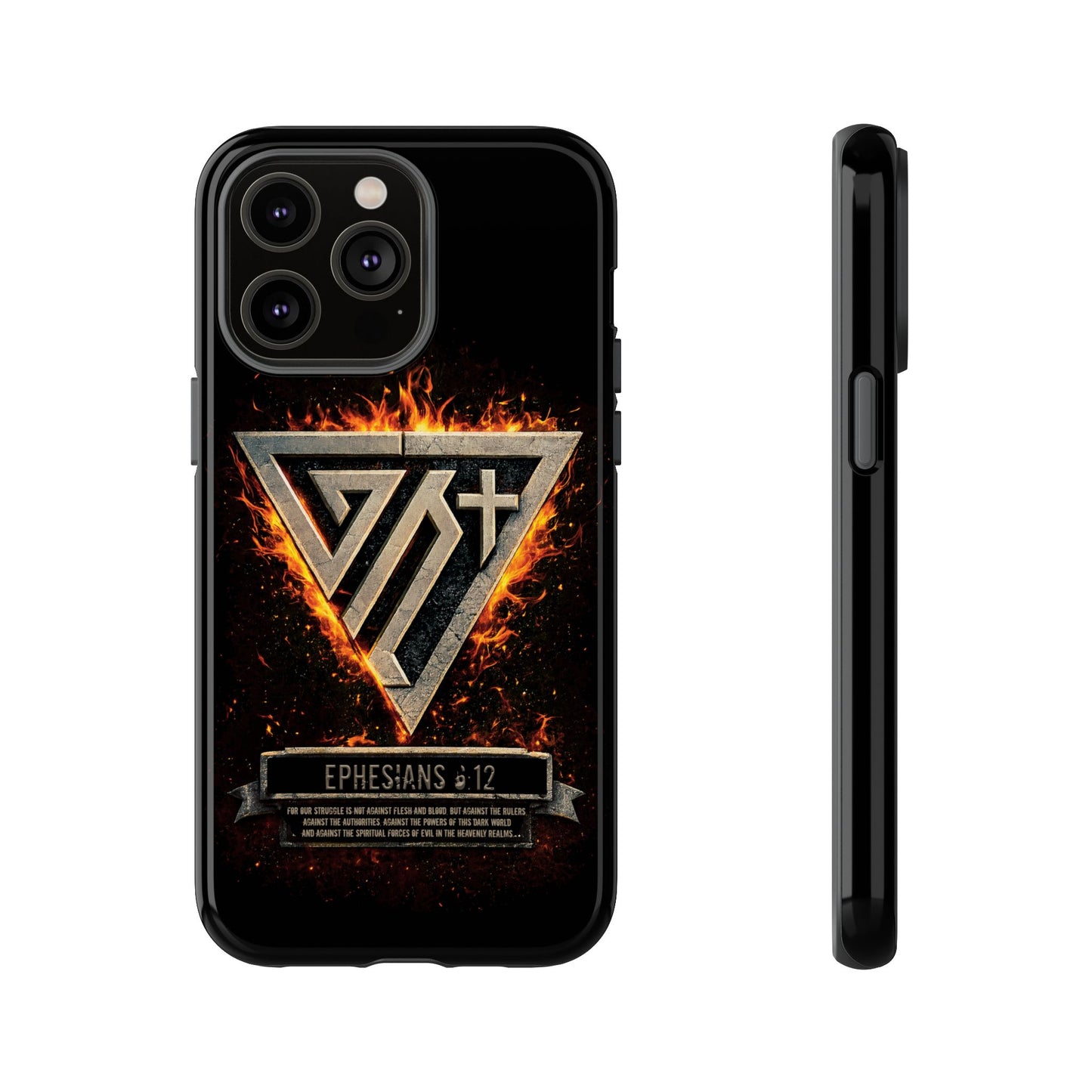 Christian Phone Case I Genesis Collection I Spiritual Warfare Flame Emblem