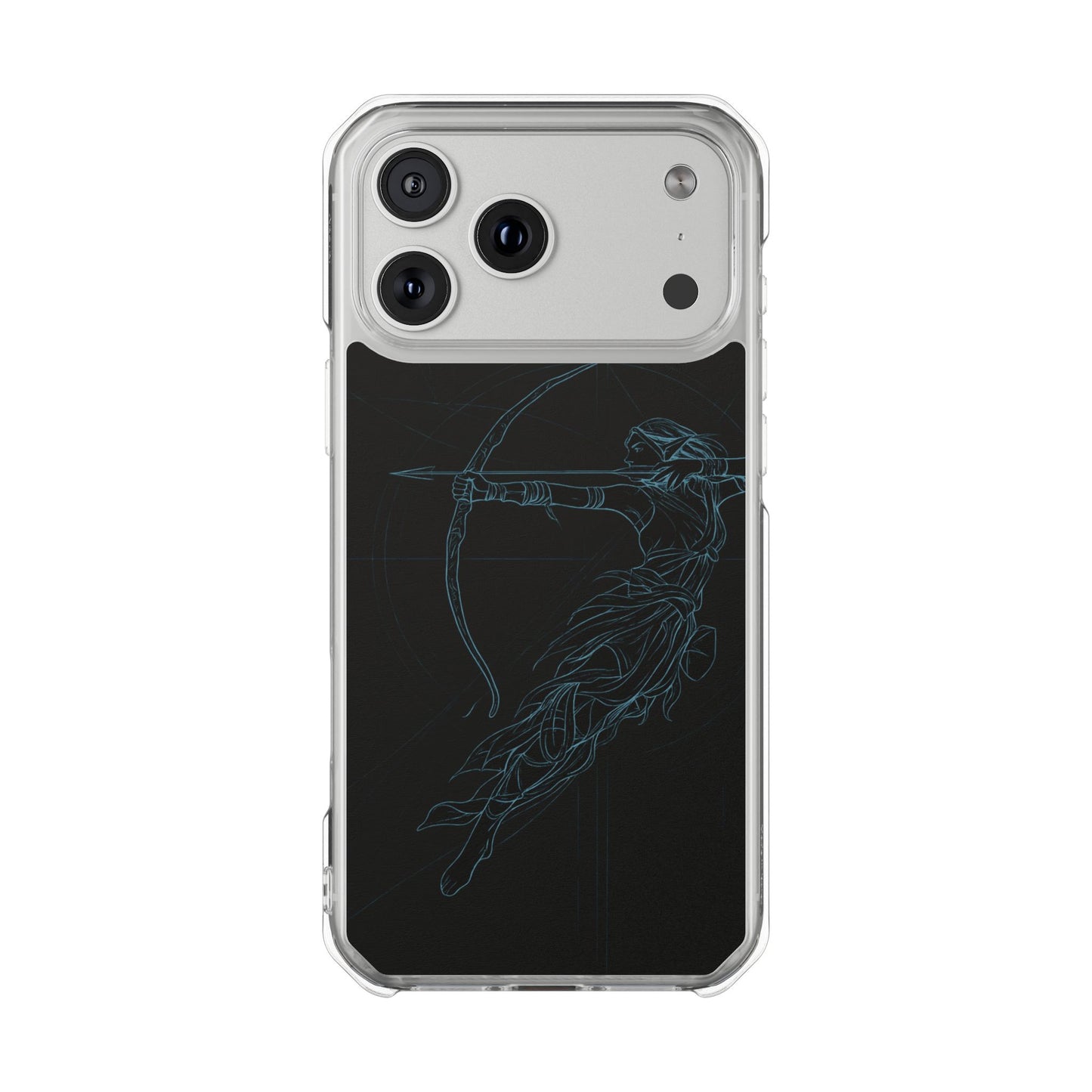 Clear Magnetic Phone Case I Ethereal Archer Line Art (Impact-Resistant)