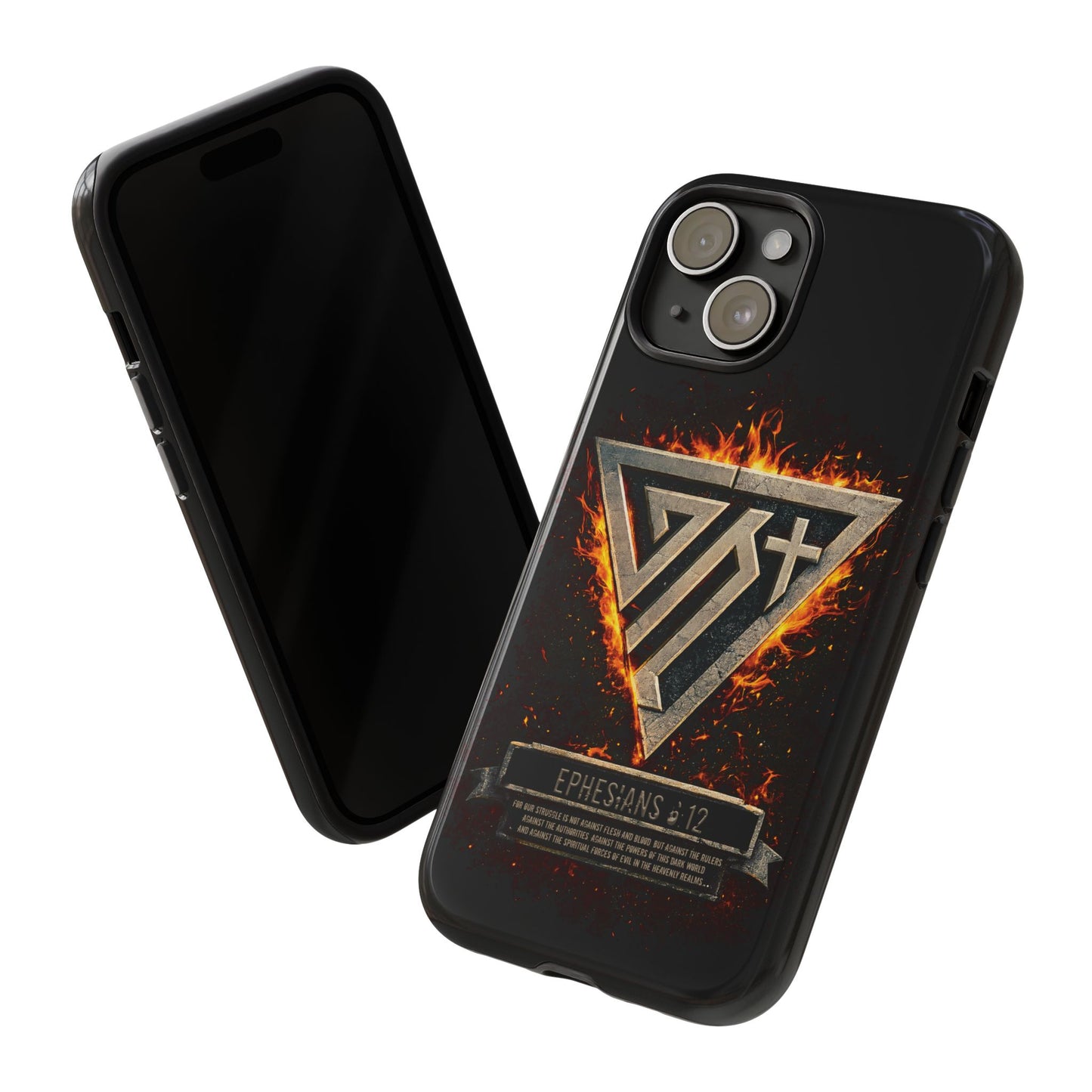 Christian Phone Case I Genesis Collection I Spiritual Warfare Flame Emblem