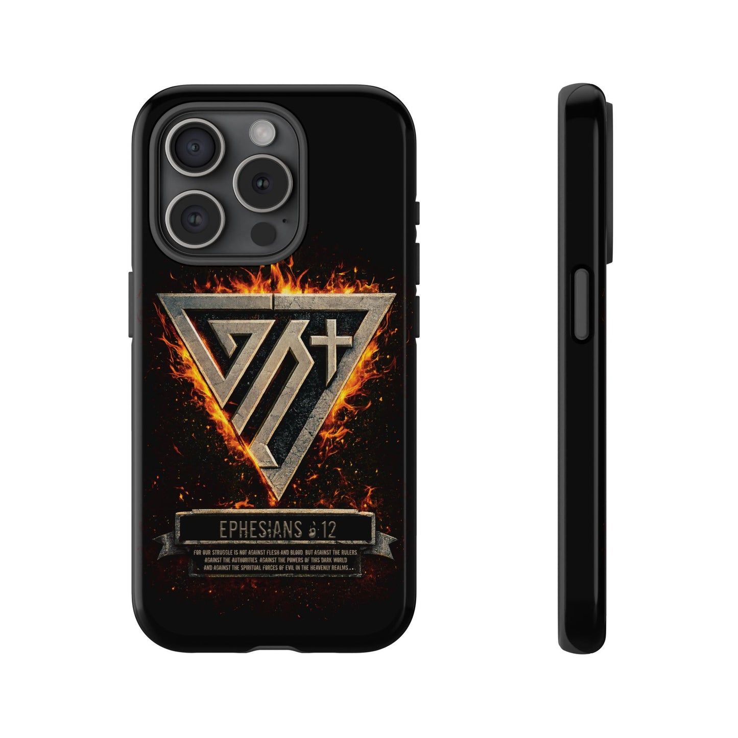 Christian Phone Case I Genesis Collection I Spiritual Warfare Flame Emblem