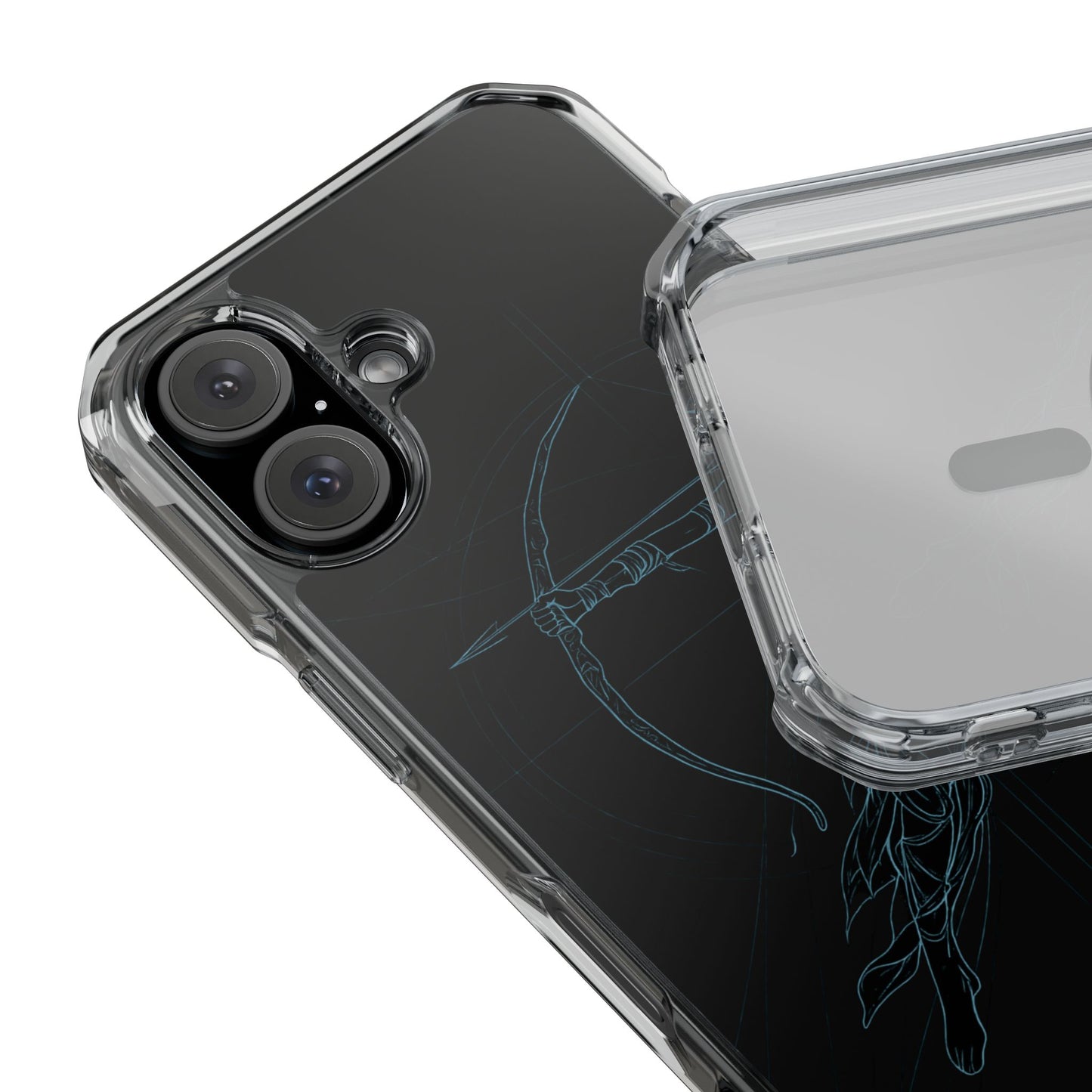 Clear Magnetic Phone Case I Ethereal Archer Line Art (Impact-Resistant)