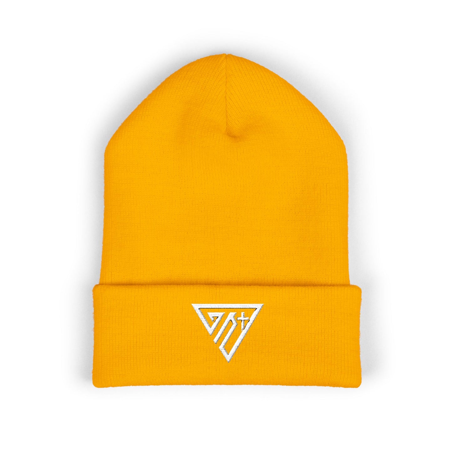 Triangle Emblem Cuffed Beanie