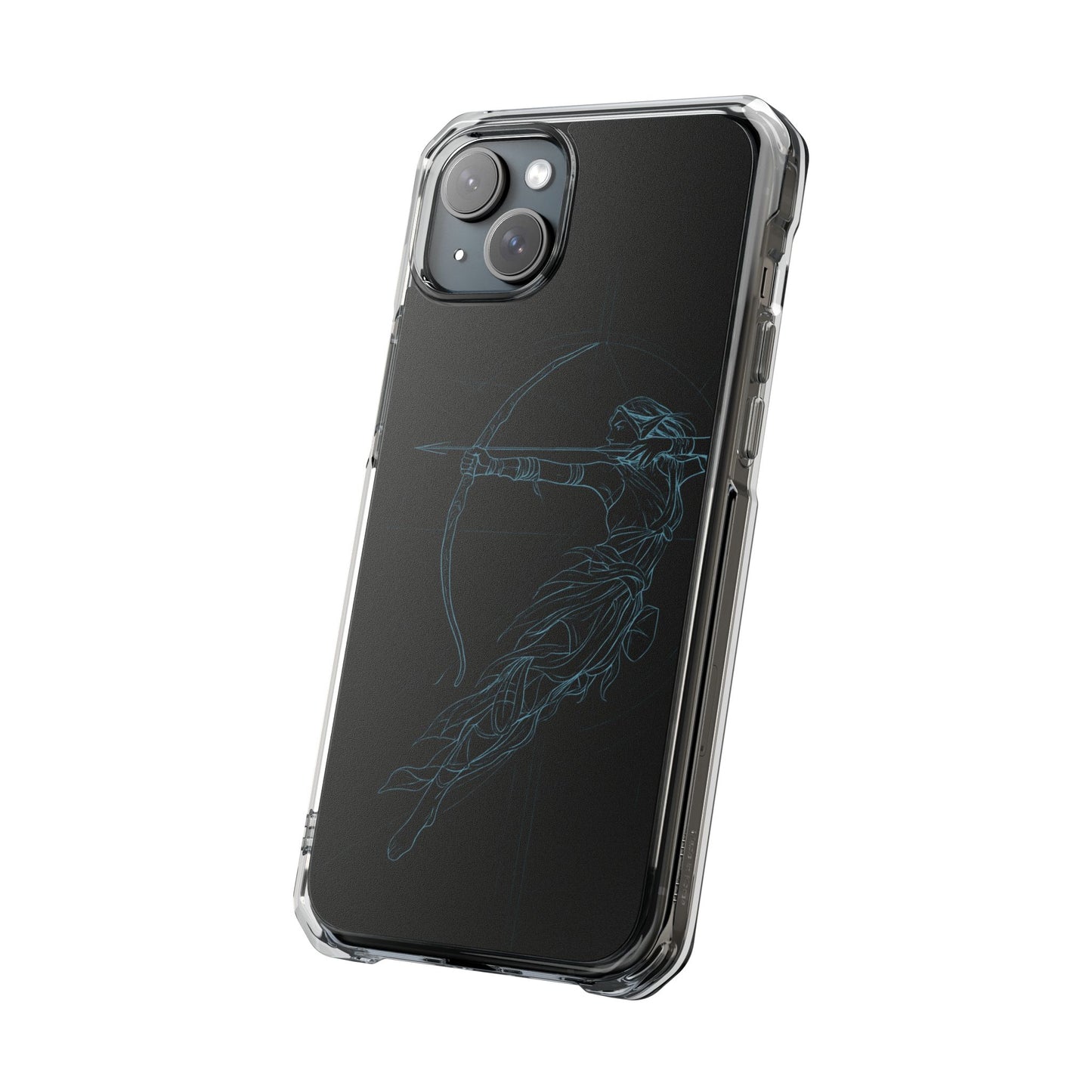 Clear Magnetic Phone Case I Ethereal Archer Line Art (Impact-Resistant)