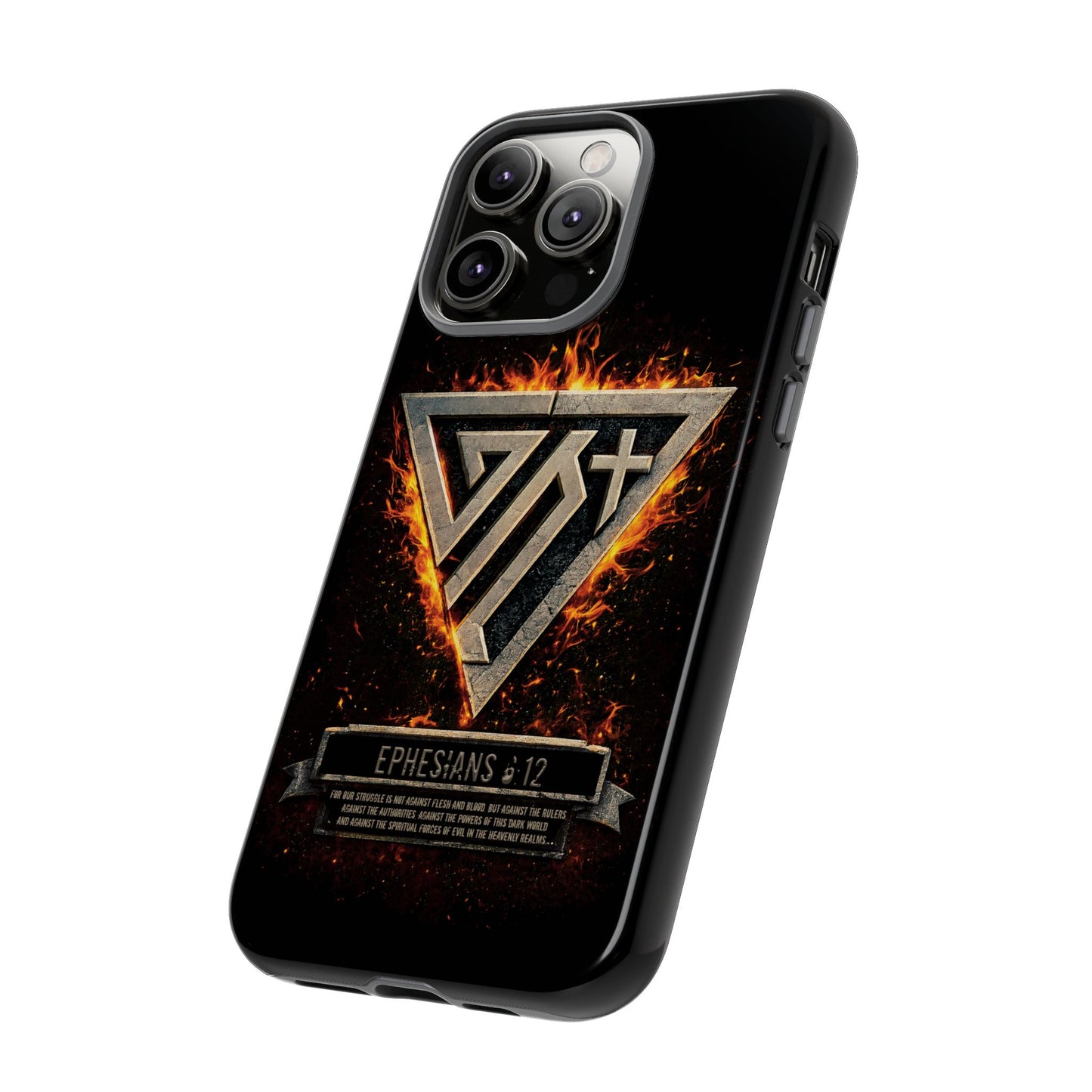 Christian Phone Case I Genesis Collection I Spiritual Warfare Flame Emblem