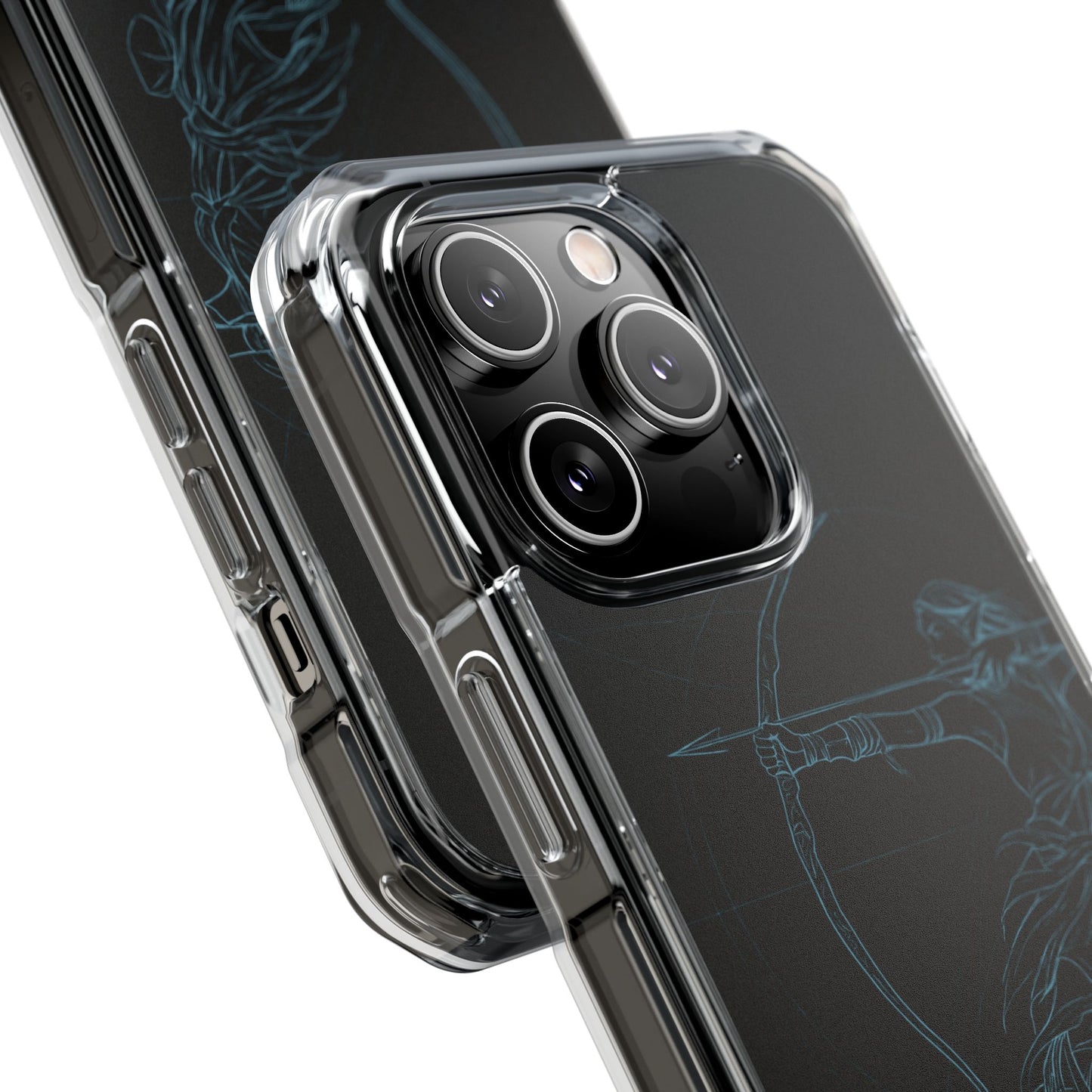Clear Magnetic Phone Case I Ethereal Archer Line Art (Impact-Resistant)