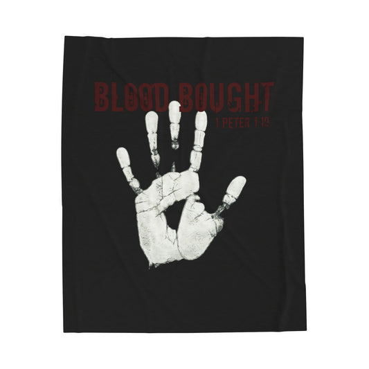 Blood Bought Velveteen Plush Blanket |  1 Peter 1:19. I Ghost Collection
