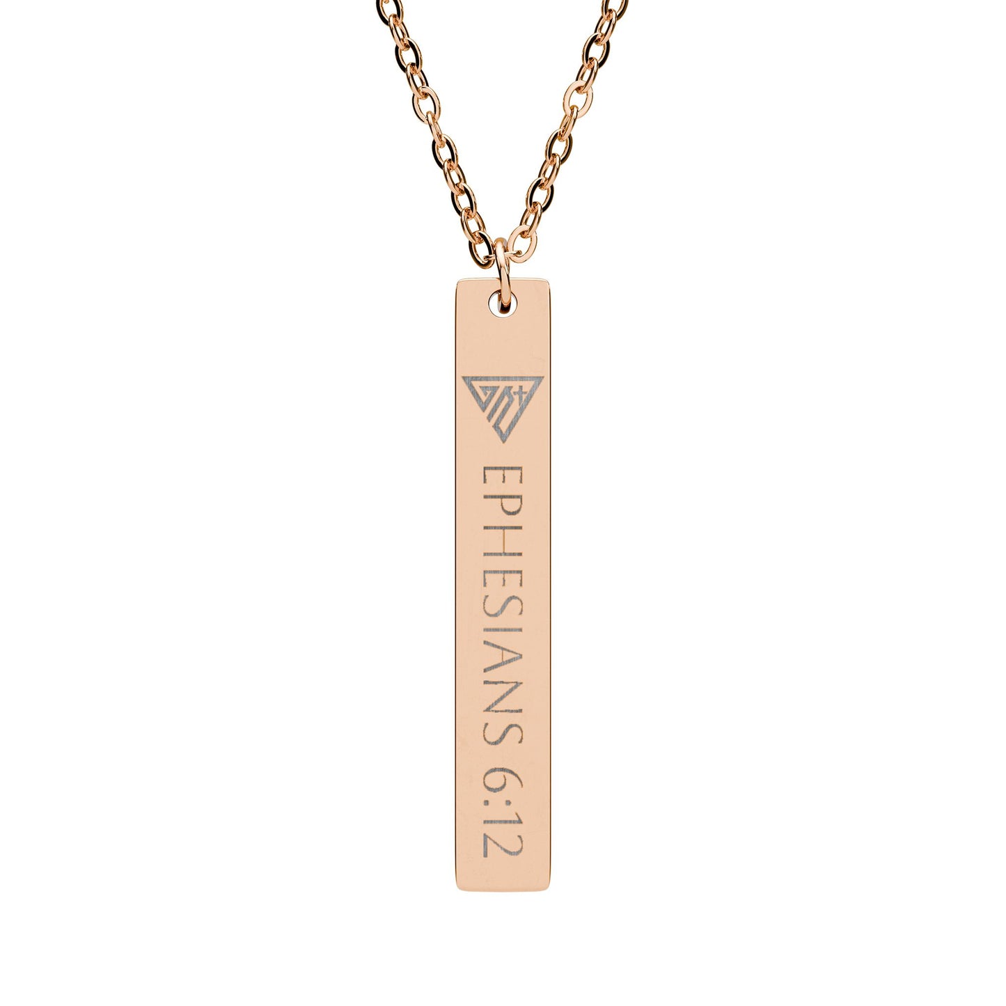 Engraved Vertical Bar Necklace