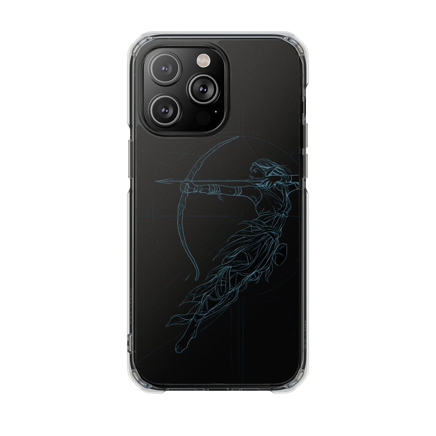 Clear Magnetic Phone Case I Ethereal Archer Line Art (Impact-Resistant)