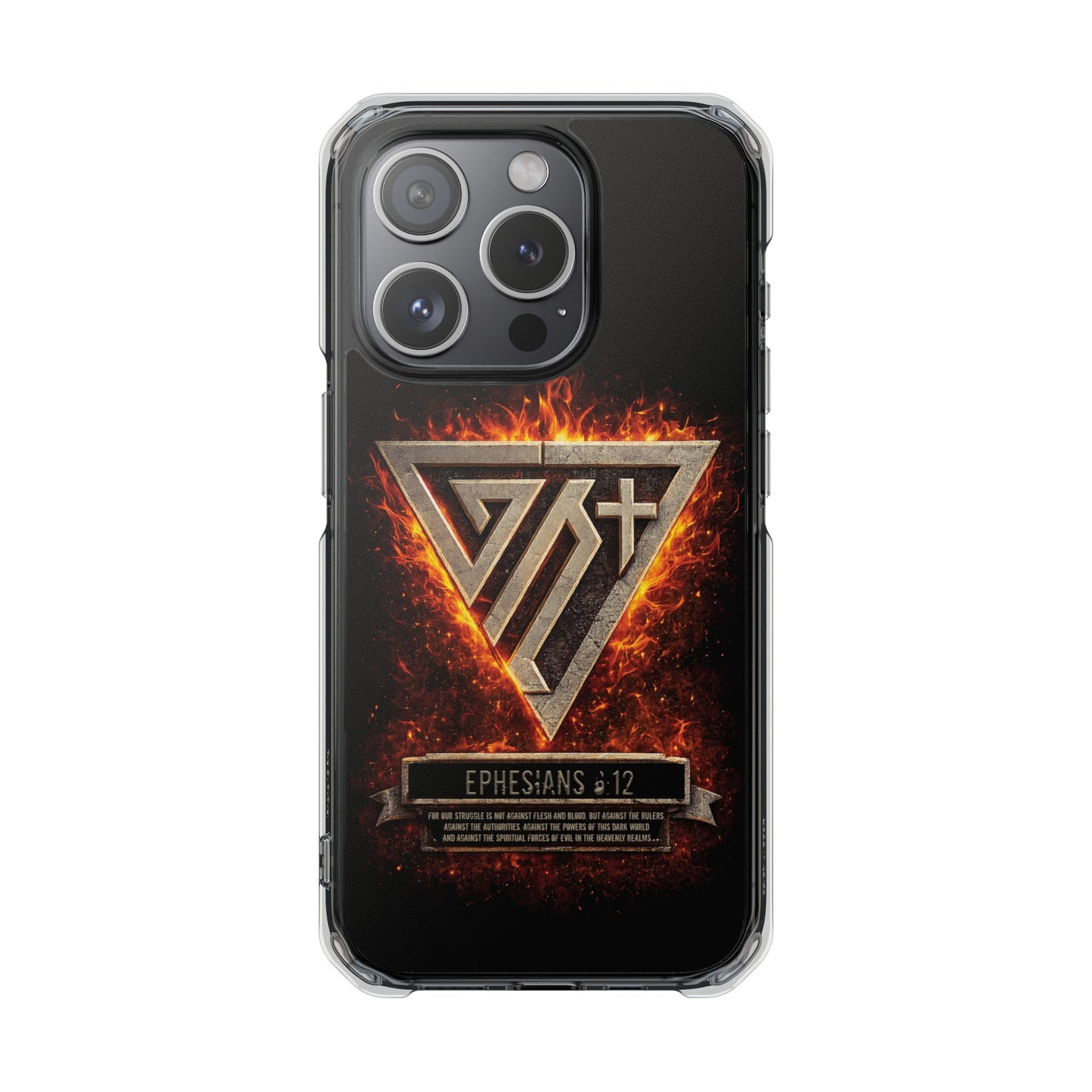 Clear Magnetic Phone Case I Ephesians 6:12