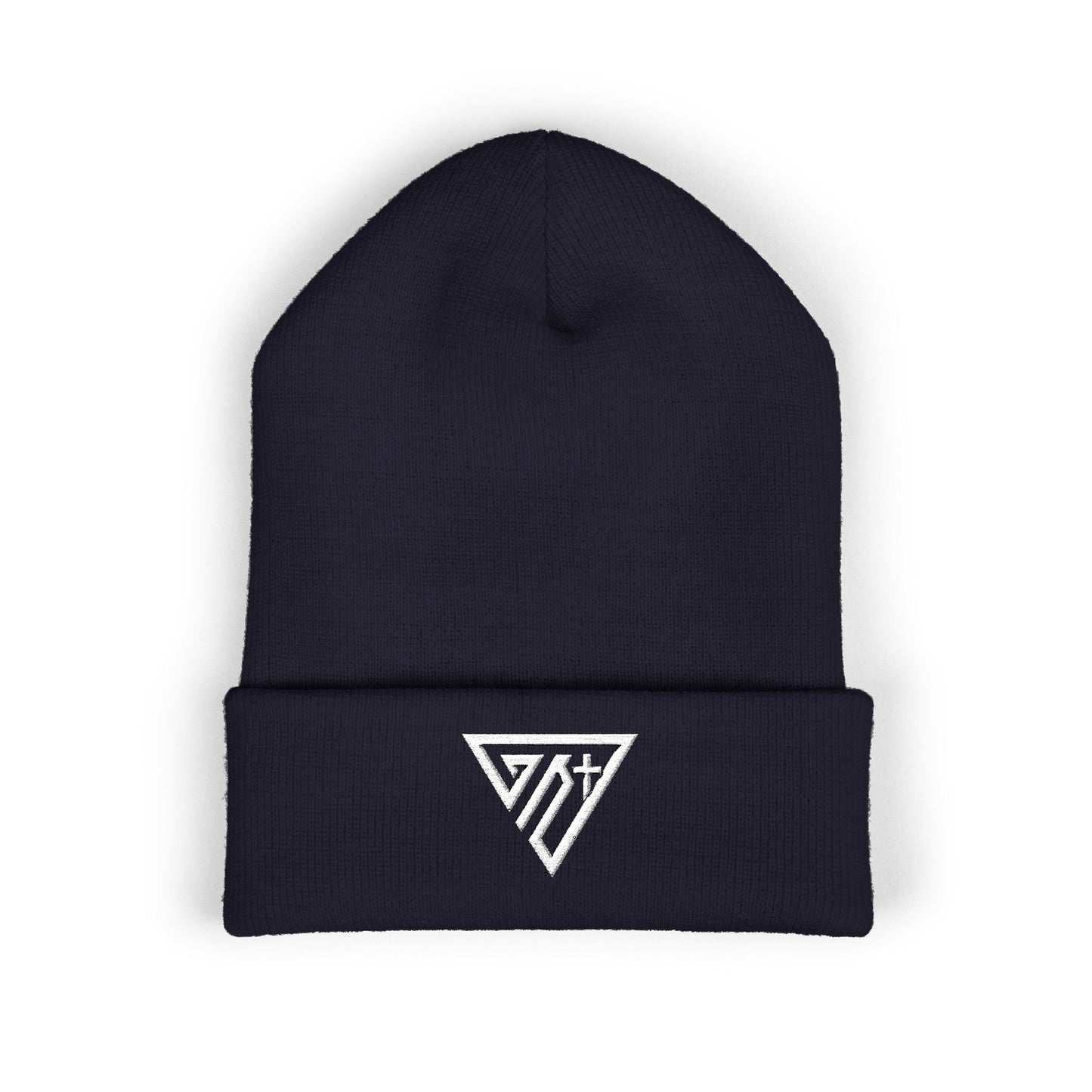 Triangle Emblem Cuffed Beanie