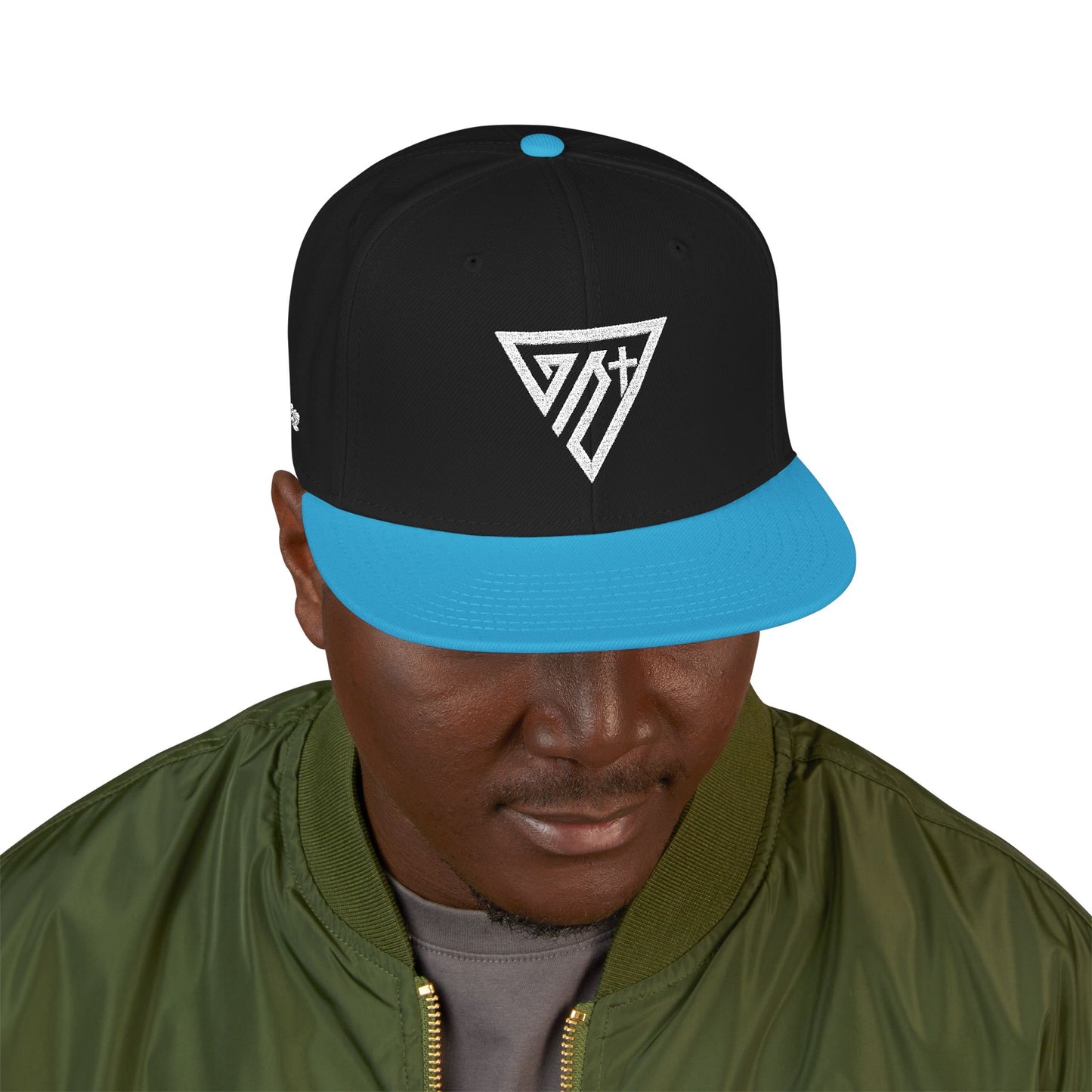 Embroidered Emblem Snapback Hat
