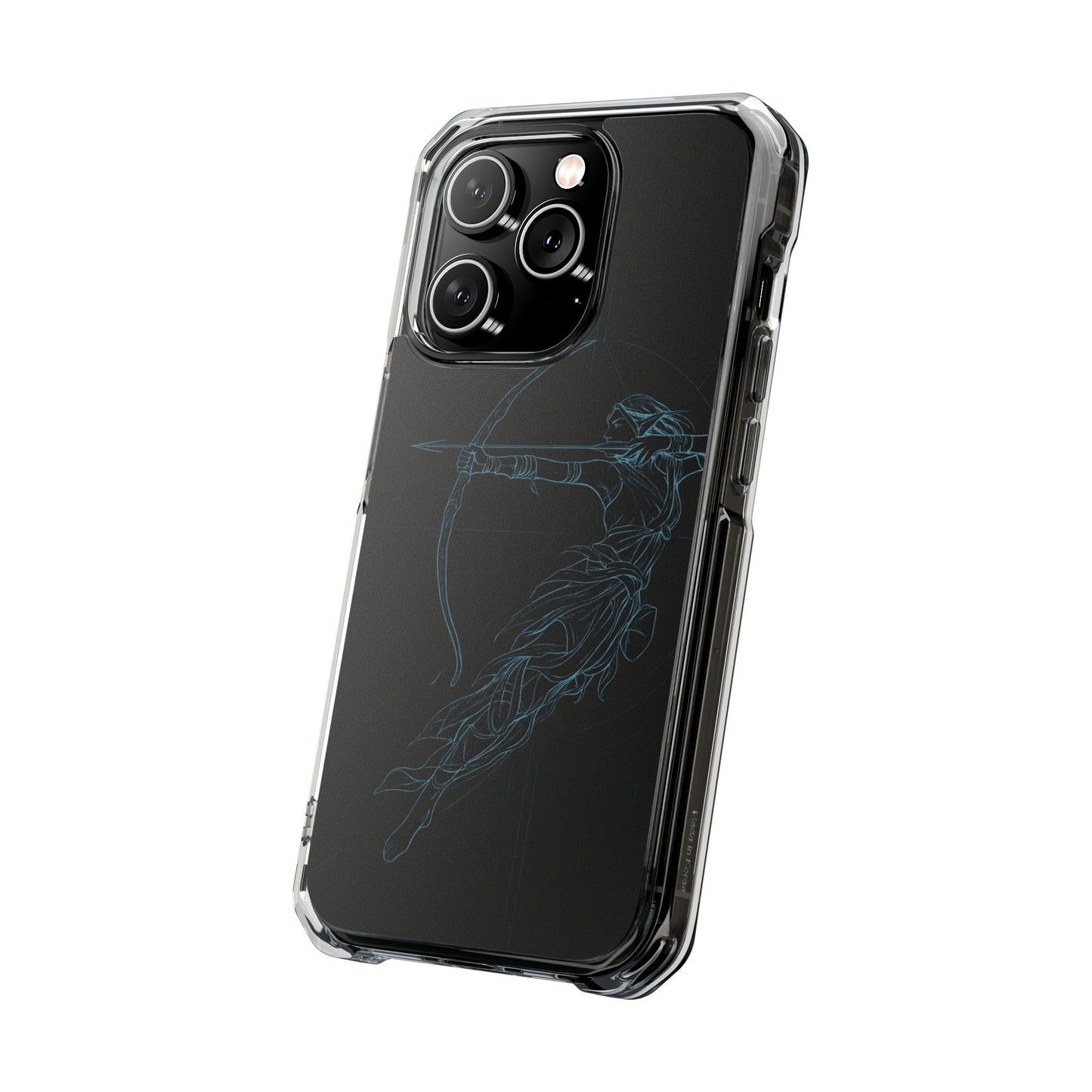 Clear Magnetic Phone Case I Ethereal Archer Line Art (Impact-Resistant)