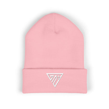 Triangle Emblem Cuffed Beanie