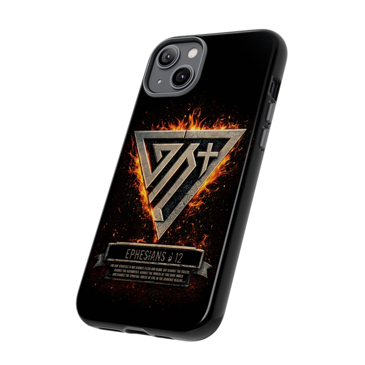 Christian Phone Case I Genesis Collection I Spiritual Warfare Flame Emblem