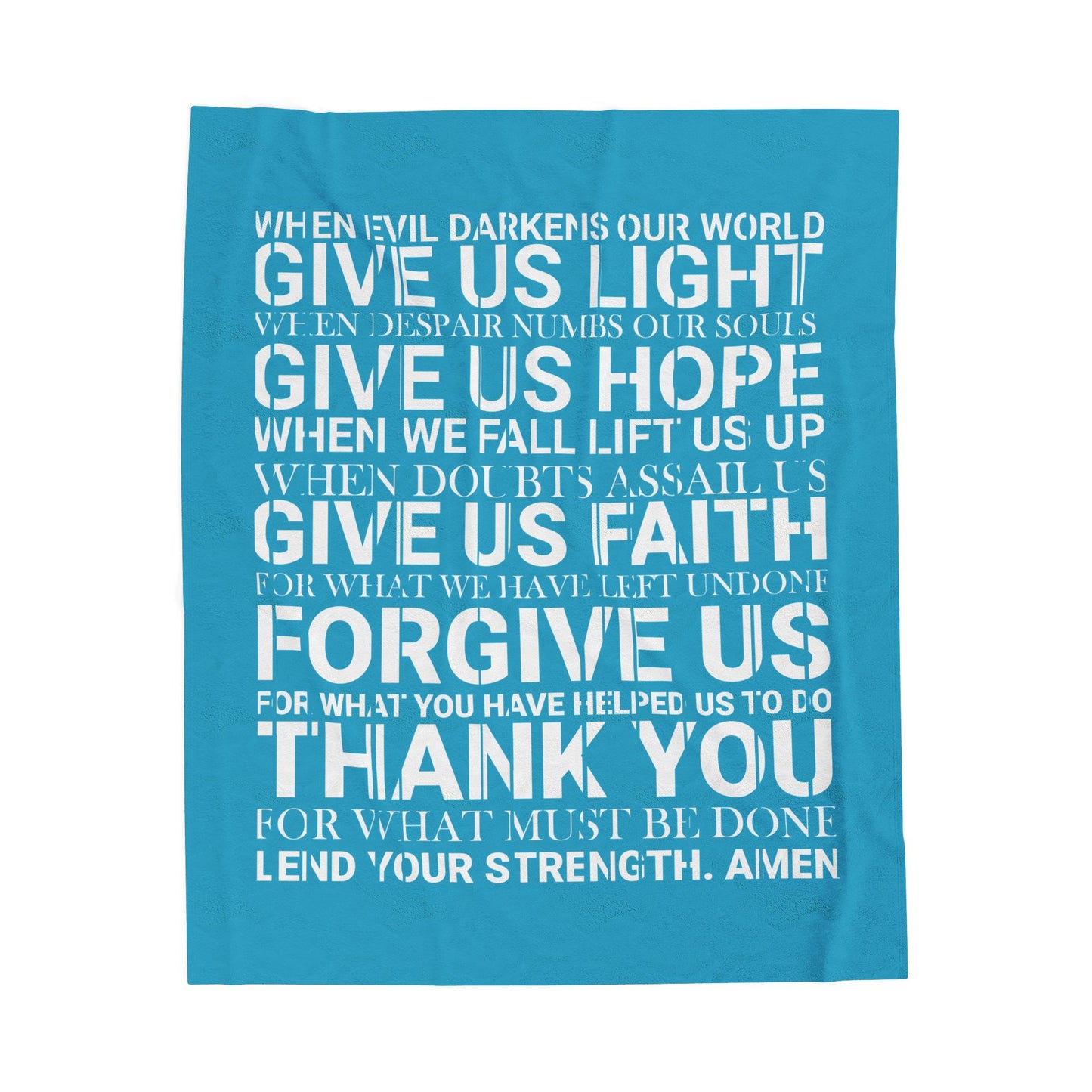 Genesis Prayer Velveteen Blue Blanket | Genesis Collection