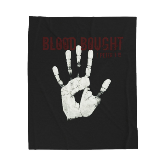 Blood Bought Velveteen Plush Blanket