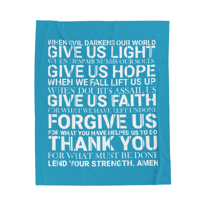 Genesis Prayer Velveteen Plush Blanket