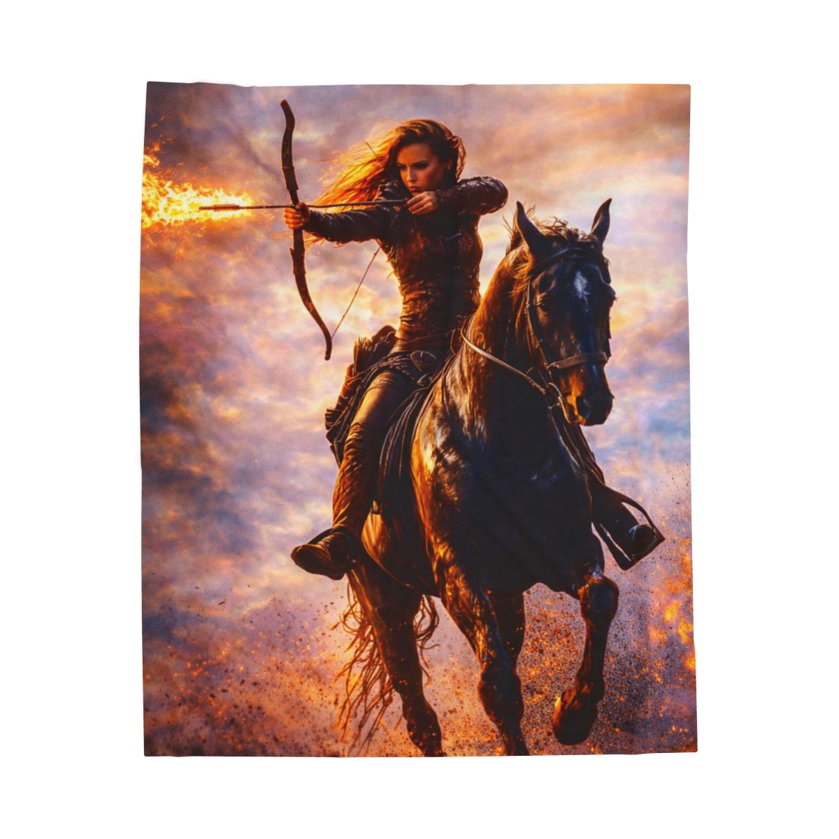 Flame Archer Velveteen Plush Blanket