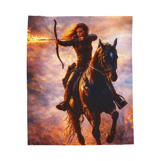 Flame Archer Velveteen Plush Blanket